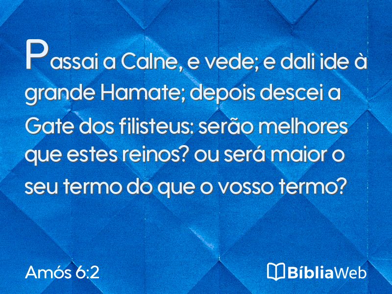 Amós 6:2 em imagem para compartilhar
