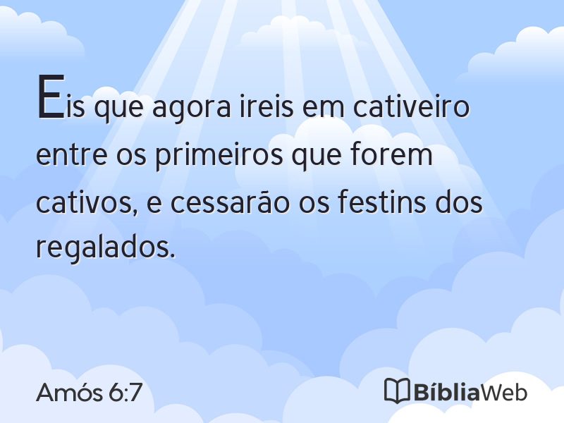 Amós 6:7 em imagem para compartilhar