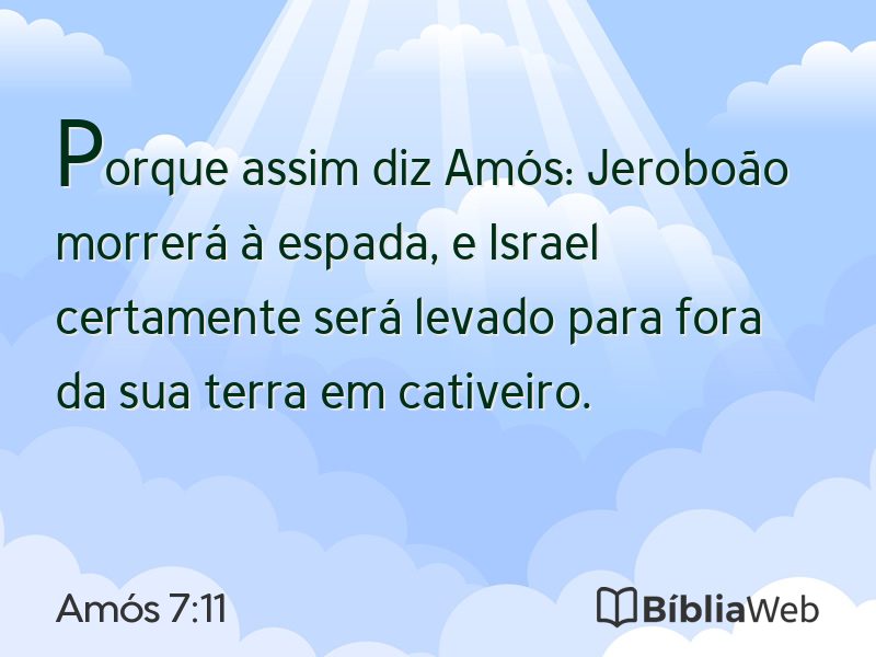 Amós 7:11 em imagem para compartilhar
