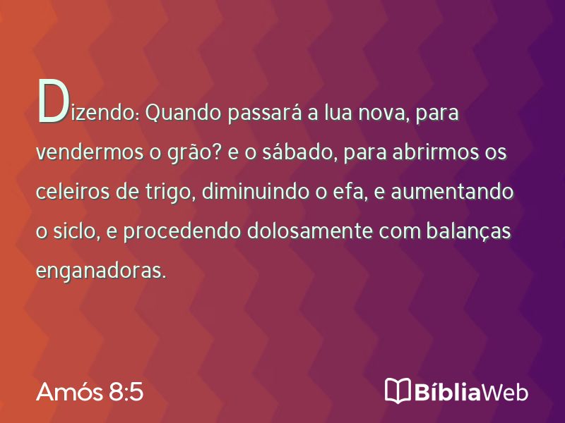 Amós 8:5 em imagem para compartilhar