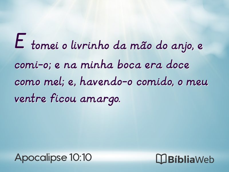 Apocalipse 10:10 em imagem para compartilhar