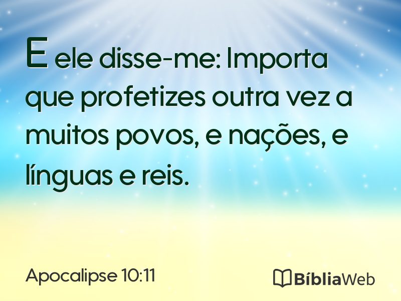Apocalipse 10:11 em imagem para compartilhar