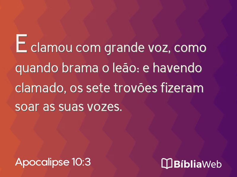 Apocalipse 10:3 em imagem para compartilhar