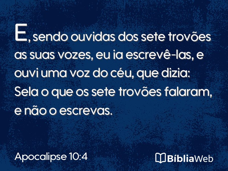 Apocalipse 10:4 em imagem para compartilhar