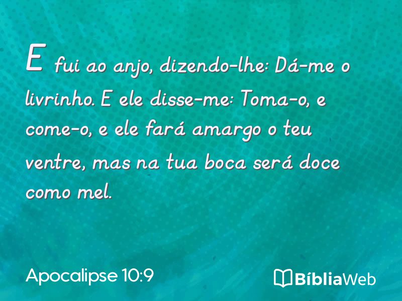 Apocalipse 10:9 em imagem para compartilhar