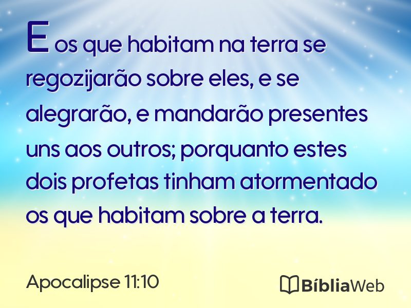 Apocalipse 11:10 em imagem para compartilhar