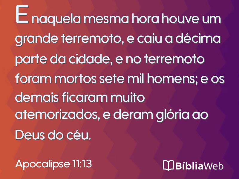 Apocalipse 11:13 em imagem para compartilhar