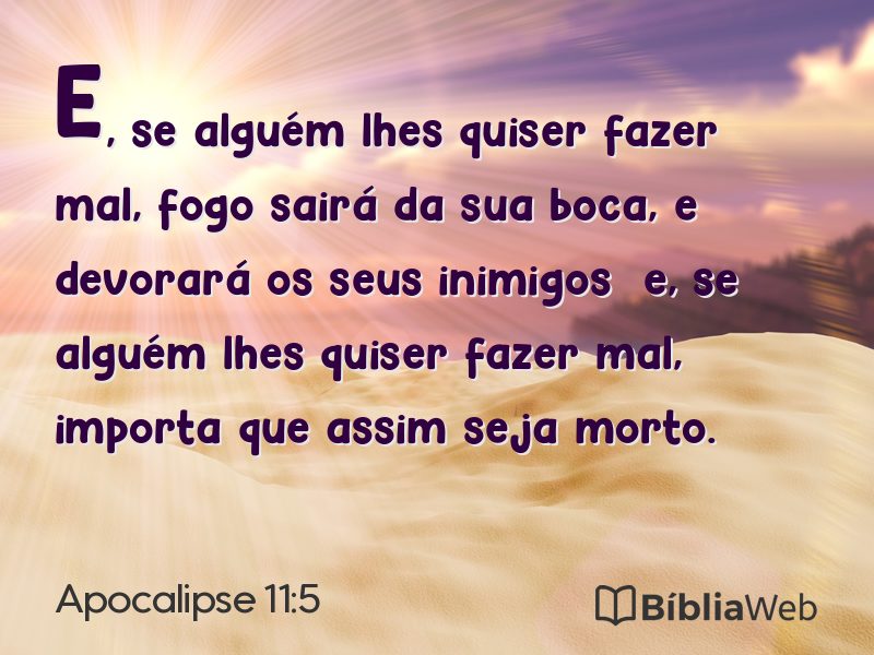 Apocalipse 11:5 em imagem para compartilhar
