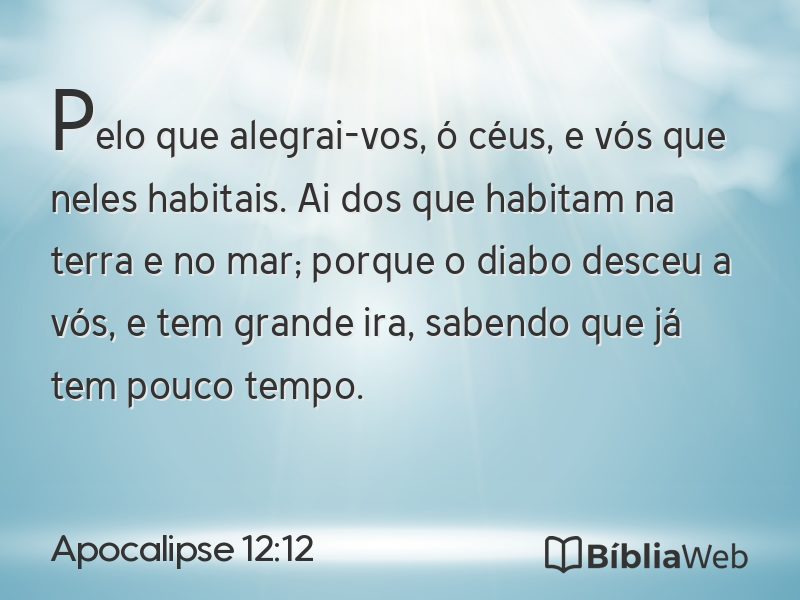 Apocalipse 12:12 em imagem para compartilhar