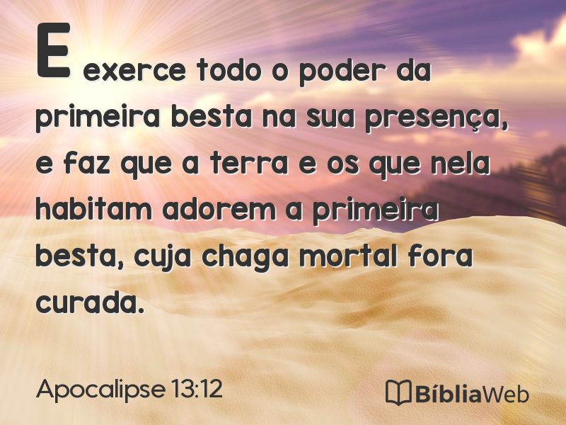Apocalipse 13:12 em imagem para compartilhar