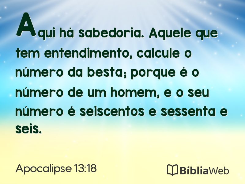 Apocalipse 13:18 em imagem para compartilhar
