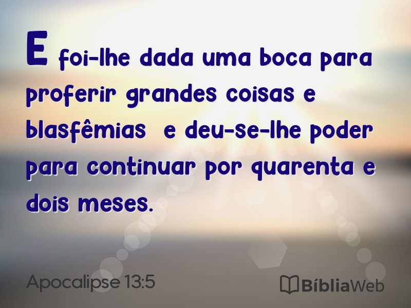 Apocalipse 13:5 em imagem para compartilhar