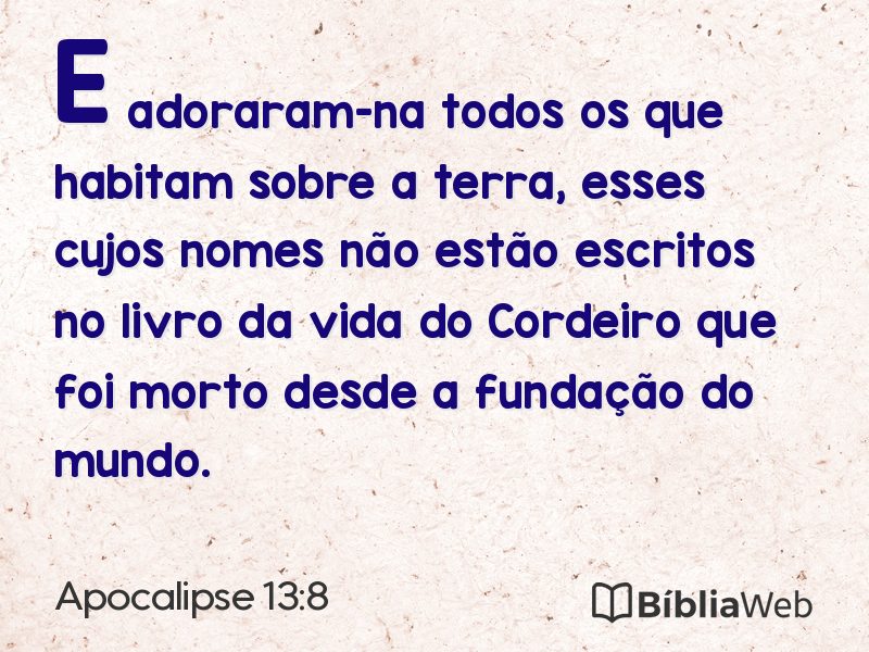 Apocalipse 13:8 em imagem para compartilhar