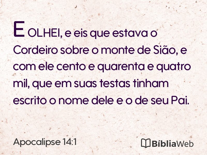 Apocalipse 14:1 em imagem para compartilhar