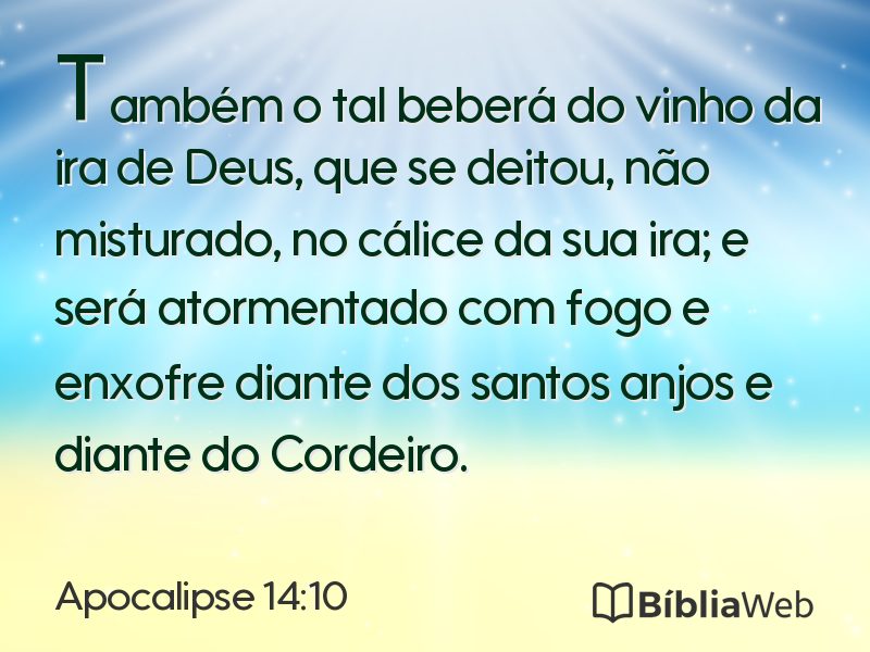 Apocalipse 14:10 em imagem para compartilhar