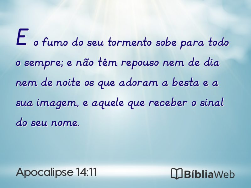 Apocalipse 14:11 em imagem para compartilhar