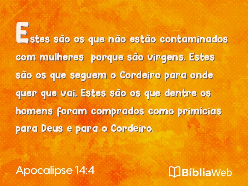 Apocalipse 14:4 em imagem para compartilhar