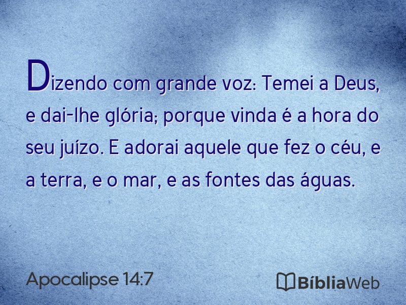 Apocalipse 14:7 em imagem para compartilhar