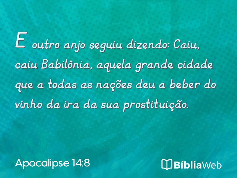 Apocalipse 14:8 em imagem para compartilhar