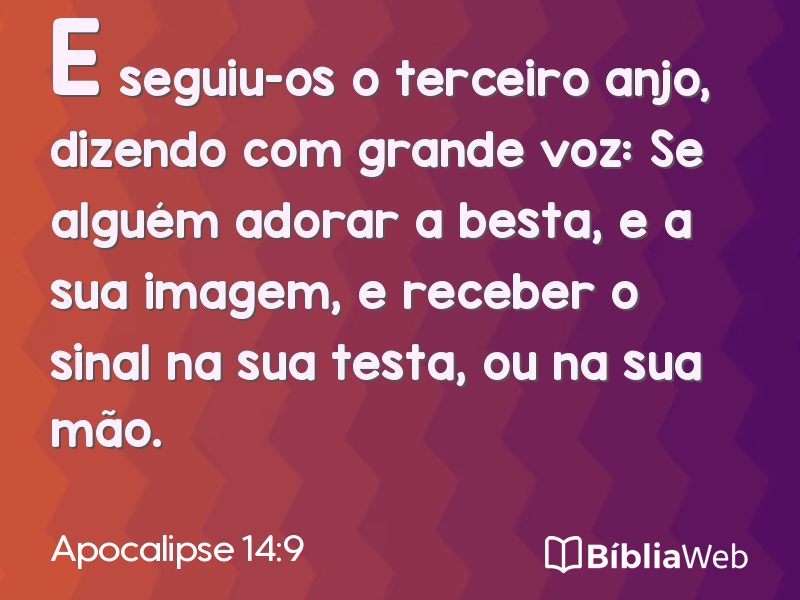 Apocalipse 14:9 em imagem para compartilhar