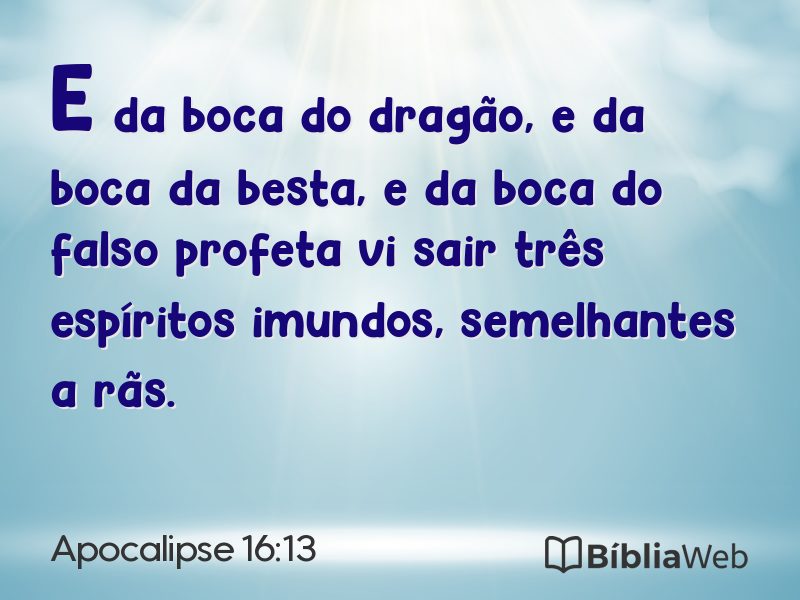Apocalipse 16:13 em imagem para compartilhar