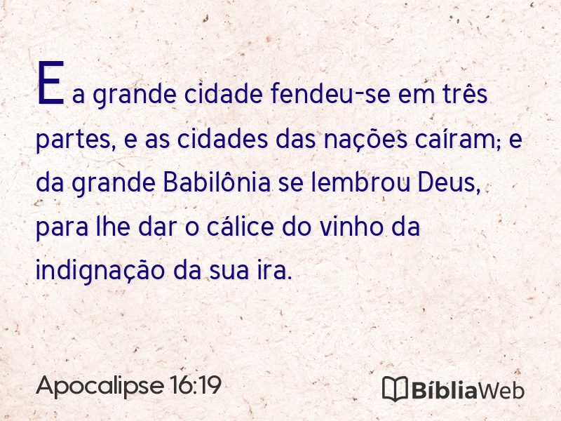 Apocalipse 16:19 em imagem para compartilhar
