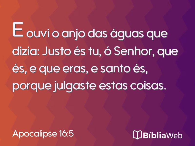 Apocalipse 16:5 em imagem para compartilhar