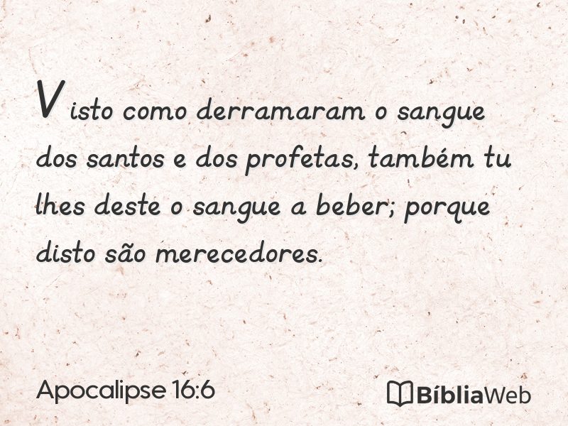 Apocalipse 16:6 em imagem para compartilhar