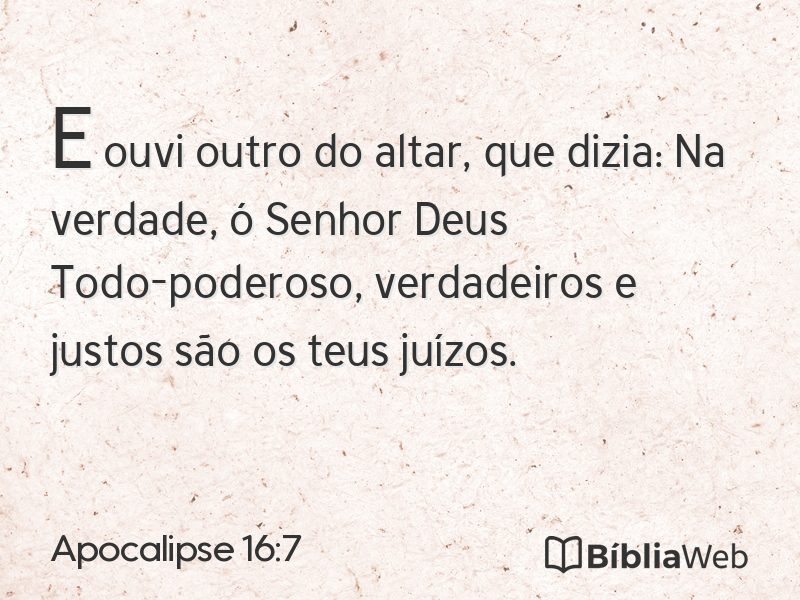 Apocalipse 16:7 em imagem para compartilhar