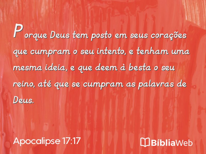 Apocalipse 17:17 em imagem para compartilhar