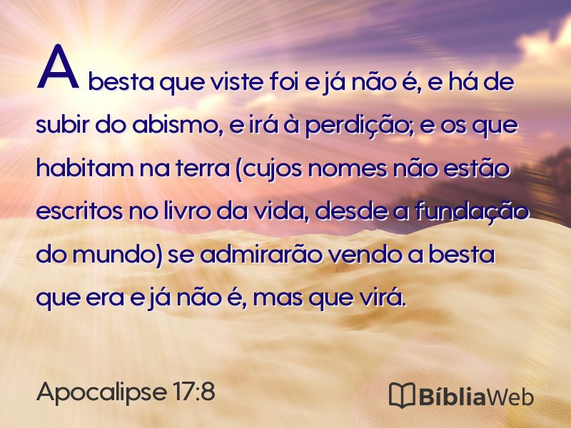 Apocalipse 17:8 em imagem para compartilhar