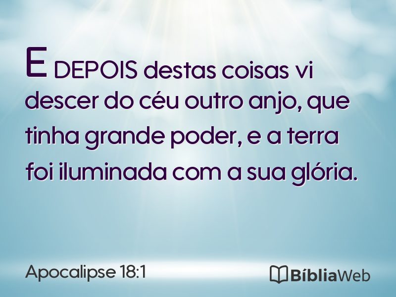 Apocalipse 18:1 em imagem para compartilhar