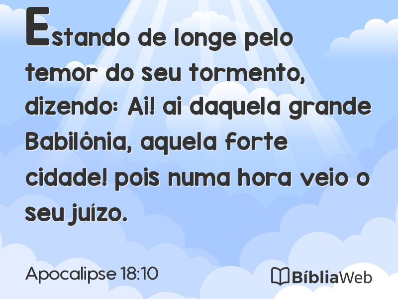 Apocalipse 18:10 em imagem para compartilhar
