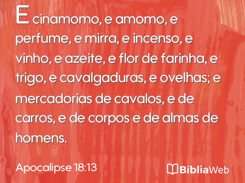 Apocalipse 18:13 em imagem para compartilhar