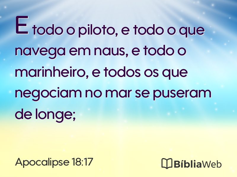 Apocalipse 18:17 em imagem para compartilhar