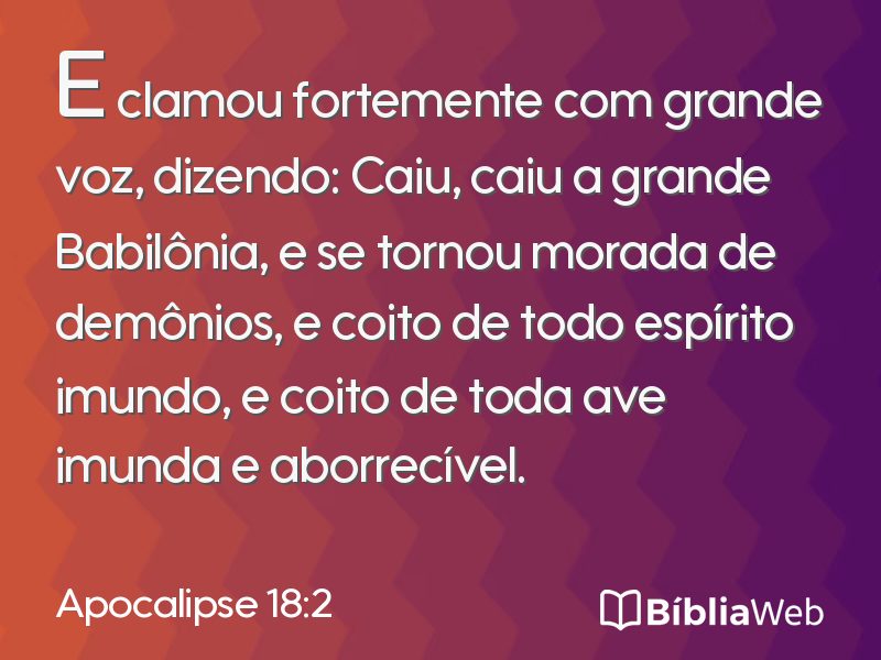 Apocalipse 18:2 em imagem para compartilhar