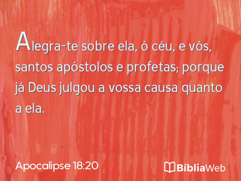 Apocalipse 18:20 em imagem para compartilhar