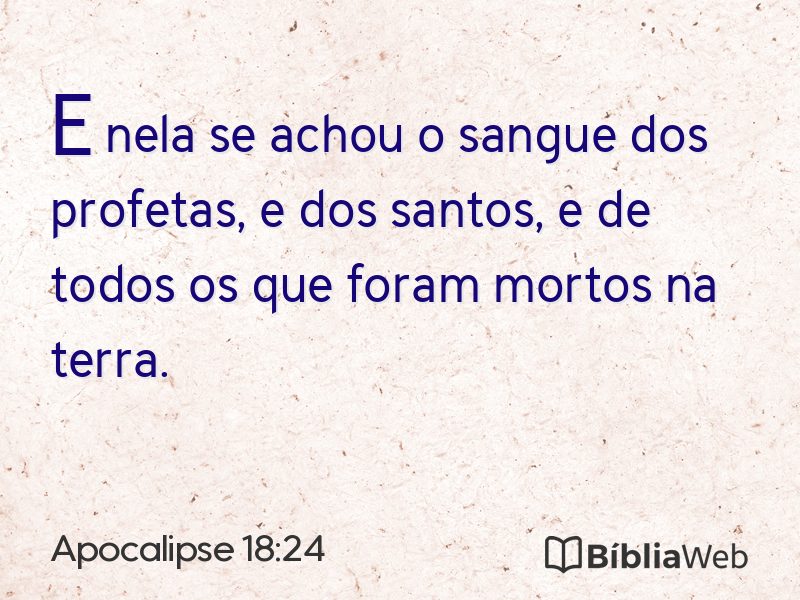 Apocalipse 18:24 em imagem para compartilhar