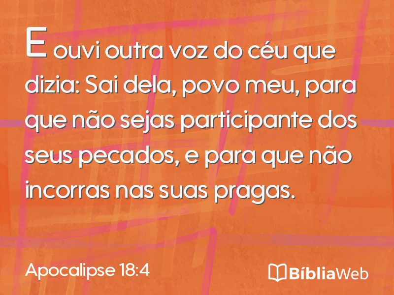 Apocalipse 18:4 em imagem para compartilhar