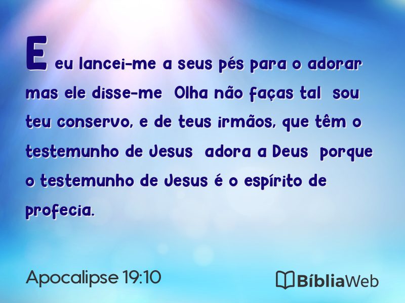Apocalipse 19:10 em imagem para compartilhar