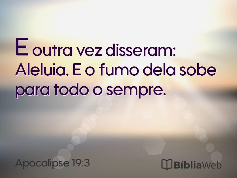 Apocalipse 19:3 em imagem para compartilhar