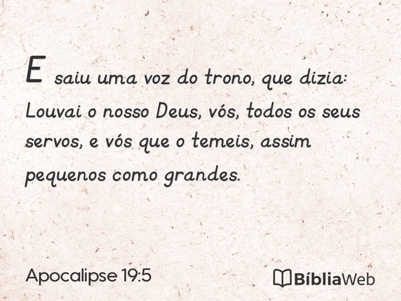 Apocalipse 19:5 em imagem para compartilhar