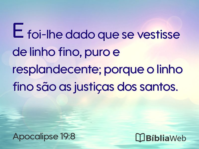 Apocalipse 19:8 em imagem para compartilhar