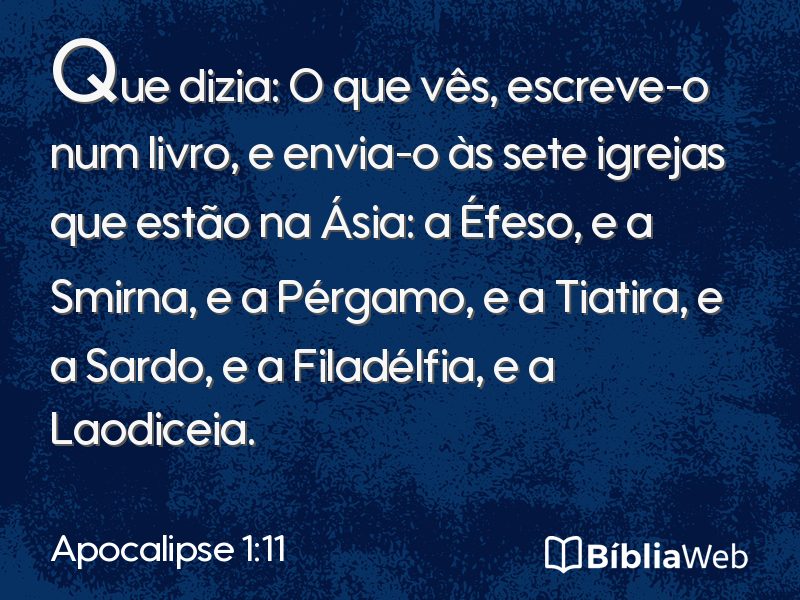 Apocalipse 1:11 em imagem para compartilhar