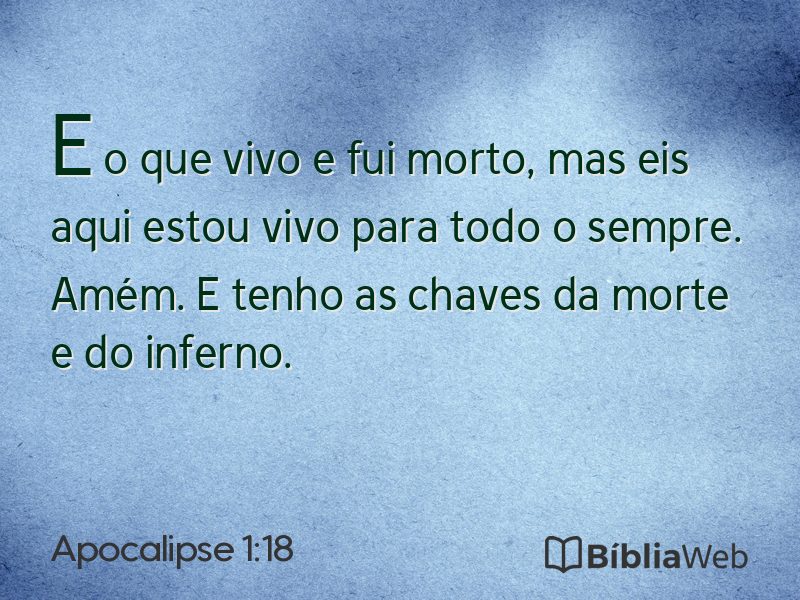 Apocalipse 1:18 em imagem para compartilhar