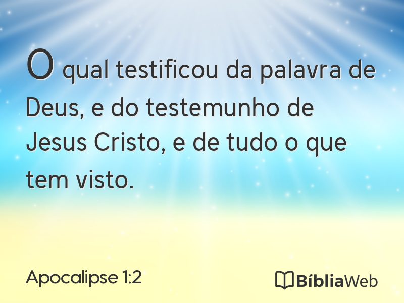 Apocalipse 1:2 em imagem para compartilhar