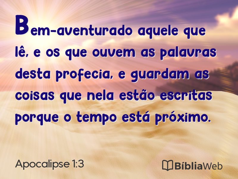 Apocalipse 1:3 em imagem para compartilhar