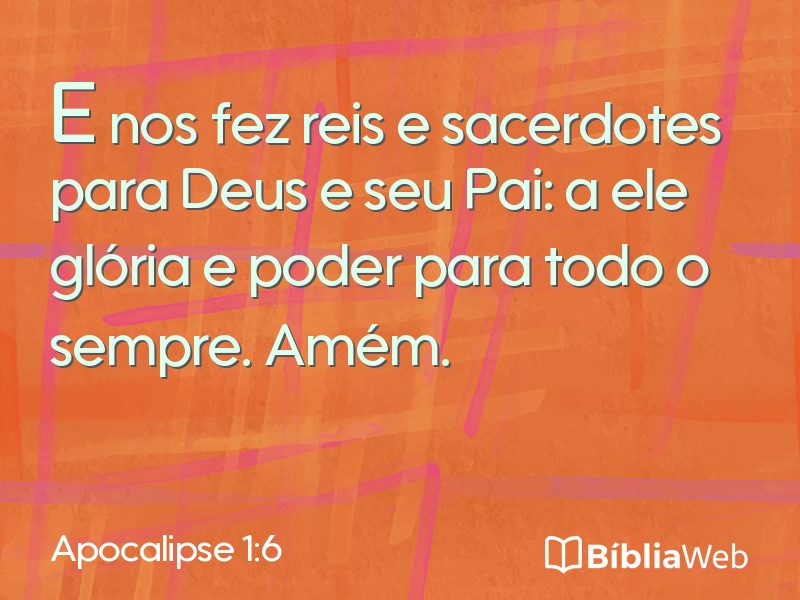 Apocalipse 1:6 em imagem para compartilhar