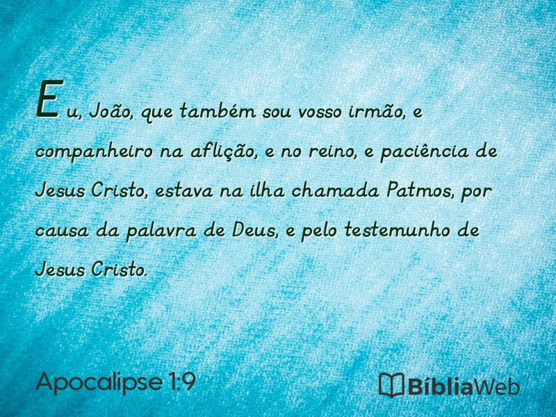 Apocalipse 1:9 em imagem para compartilhar