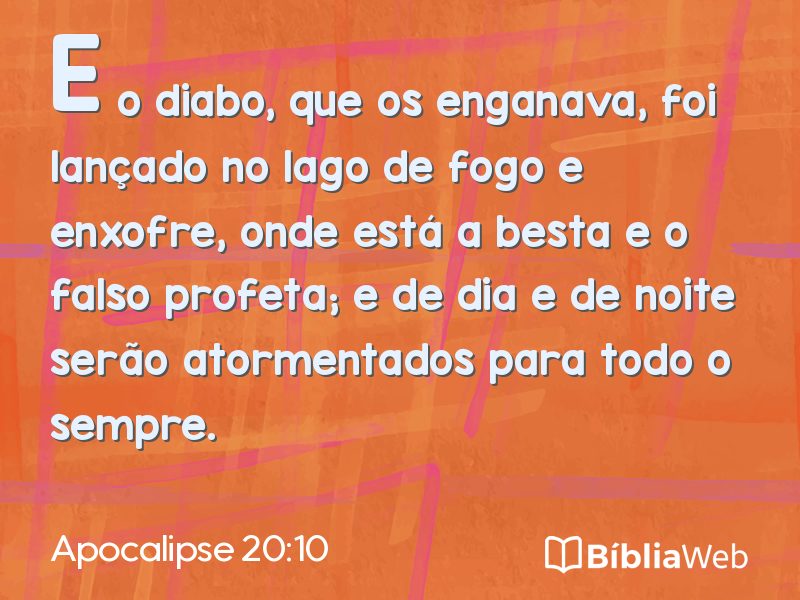 Apocalipse 20:10 em imagem para compartilhar